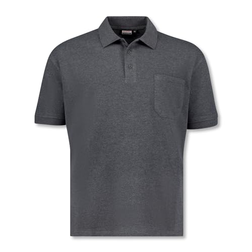 ADAMO Kurzarm Polo Shirt Keno Pique Qualität für Herren in großen Größen bis 10XL, Größe:7XL, Farbe:anthrameliert von ADAMO