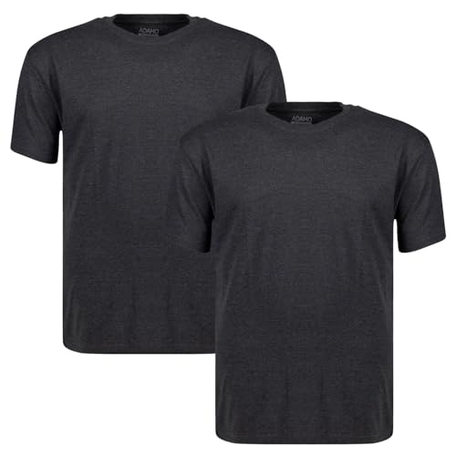 ADAMO Kurzarmshirt mit Rundhals Comfort FIT anthrameliert für Herren im 2er Pack bis Übergröße 12XL, Größe:10XL ADAMO Kurzarmshirt mit Rundhals Comfort FIT anthrameliert für Herren im 2er Pack bis Übergröße 12XL, Größe:10XL von ADAMO