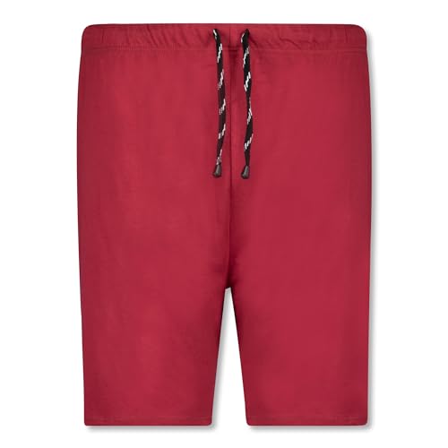 ADAMO Schlafhose Herren kurz für Übergrößen 100% Baumwolle, Weinrot, 3XL I Angenehme kurze Pyjamahose Herren mit Kordel, Gesäß- & 2 Einschubtaschen von ADAMO