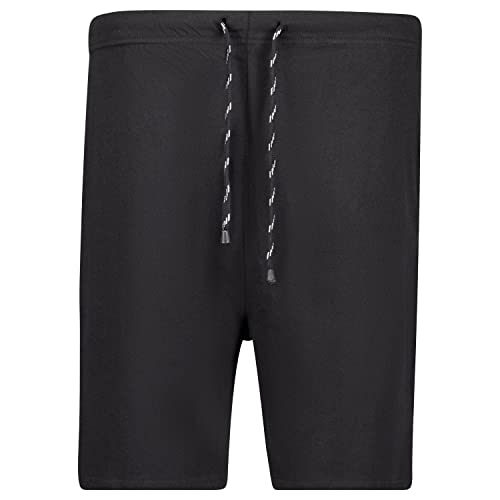 ADAMO Kurze Schlafhose 100% Baumwolle Schwarz, 10XL I Pyjama Hose mit 2 seitlichen Einschubtaschen, Gesäßtasche & Kordel I Schlafanzughosen für Herren von ADAMO