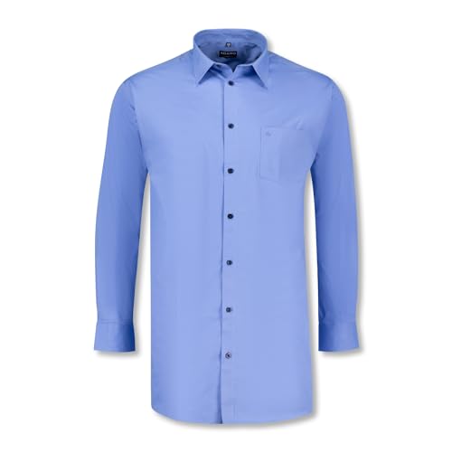 ADAMO Langarm Hemd Comfort FIT Herren Serie 'John' in großen Größen von 2XL bis 10XL, Größe:10XL, Farbe:Mittelblau von ADAMO