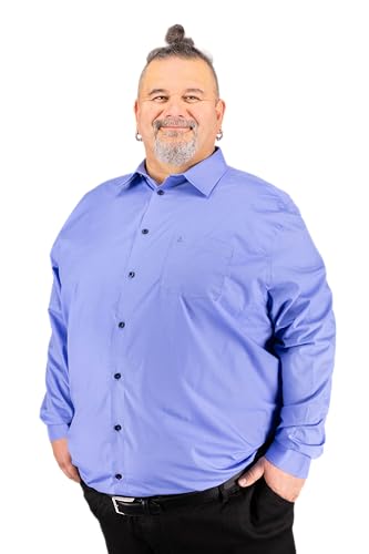 ADAMO Langarm Hemd Comfort FIT Herren Serie 'John' in großen Größen von 2XL bis 10XL, Größe:7XL, Farbe:Mittelblau von ADAMO