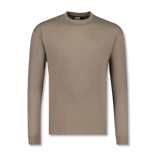 ADAMO Langarmshirt Basic in Khaki Herren bis Übergröße 12XL, Größe:4XL von ADAMO
