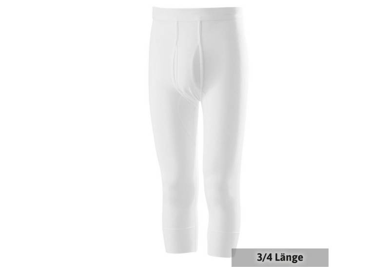 ADAMO Lange Unterhose Große Größen Herren 3/4 lange Feinripp Unterhose weiß Adamo von ADAMO