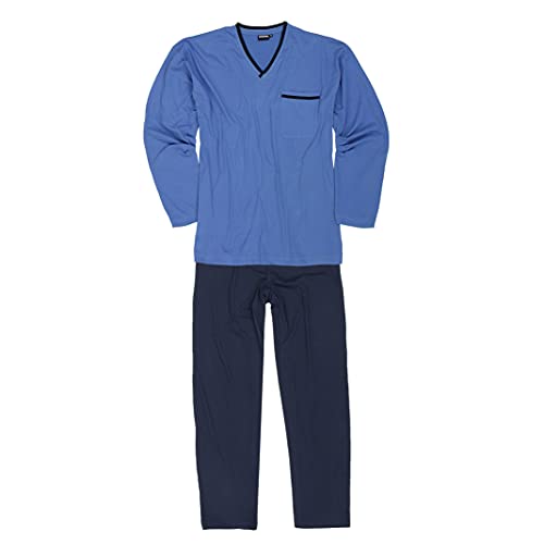 ADAMO Langer Herren Schlafanzug in hellblau Übergrößen bis 10XL und in Langgrößen bis 122, Größe:4XL von ADAMO