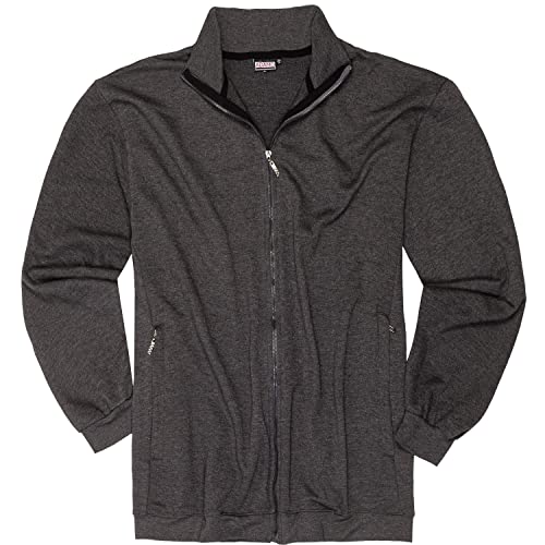 ADAMO Melierte Sweatjacke Reißverschluss Serie Athen in anthrazit großen Größen bis 14XL, Größe:10XL von ADAMO