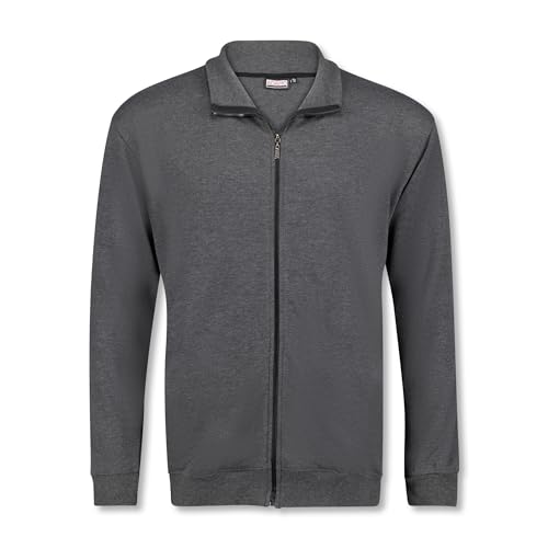 ADAMO Melierte Sweatjacke Reißverschluss Serie Athen in anthrazit großen Größen bis 14XL, Größe:6XL von ADAMO