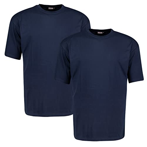 ADAMO Navy farbenes T-Shirt im Doppelpack Übergröße 12XL, 4XL, Blau von ADAMO