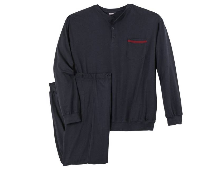 ADAMO Pyjama Adamo Pyjama Übergröße navy Knopfleiste (2 tlg) von ADAMO