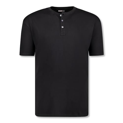 ADAMO Herren T-Shirt mit Knopfleiste Regular FIT Graumeliert Serie Silas in Übergrößen bis 10XL, Größe:8XL von ADAMO