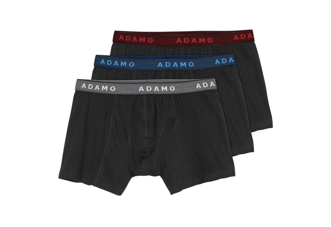 ADAMO Retro Pants Übergrößen Herren Maxipants 3er-Pack schwarz farbiger Bund Adamo Jerry (Packung, 3-St., 3er-Pack) von ADAMO