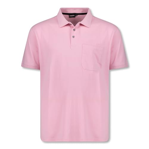 ADAMO Rose farbenes Kurzarm Polo Shirt Klaas Pique Qualität für Herren in großen Größen bis 10XL, Größe:6XL von ADAMO