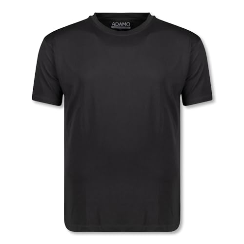 ADAMO Rundhals T-Shirt Serie Kevin in Übergrößen bis 10XL Regular Fit schwarz für Herren, Größe:4XL von ADAMO