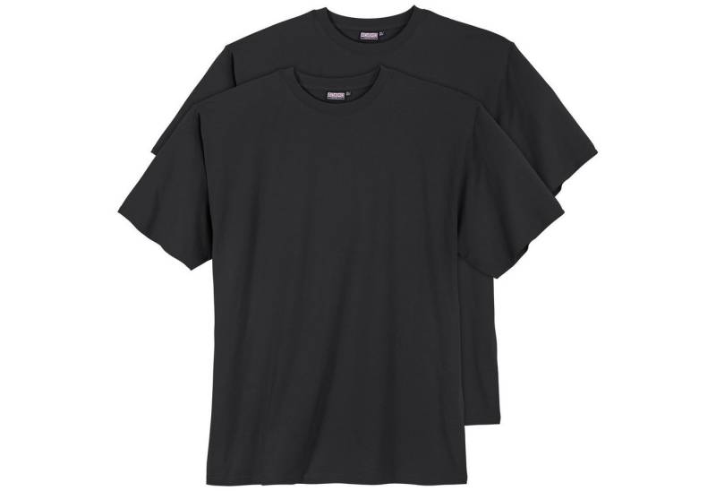ADAMO Rundhalsshirt Adamo 2er Pack T-Shirt schwarz Übergröße von ADAMO
