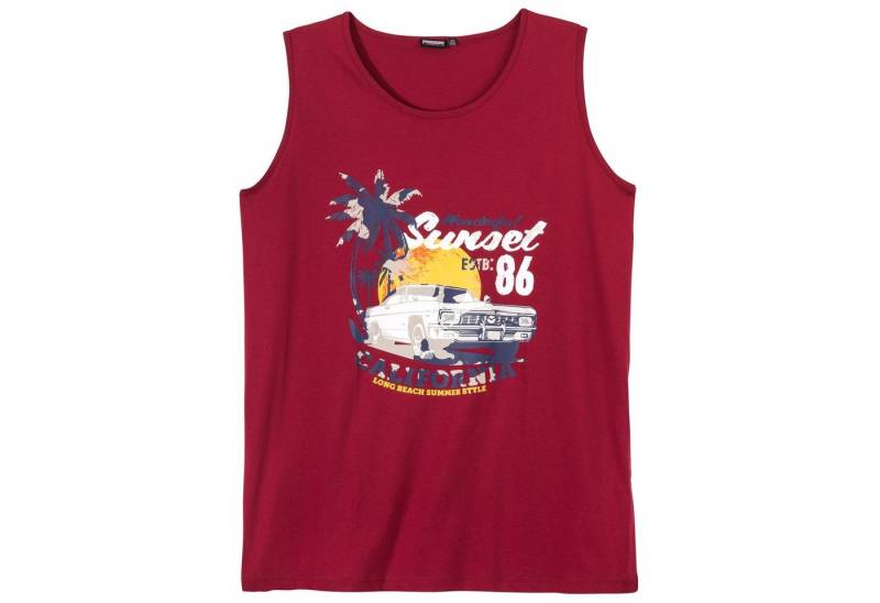 ADAMO Rundhalsshirt Adamo Übergrößen Muskelshirt weinrot Print Sunset von ADAMO