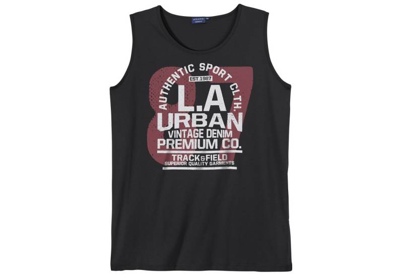 ADAMO Rundhalsshirt Adamo XXL Tanktop schwarz L.A Urban Frontprint von ADAMO
