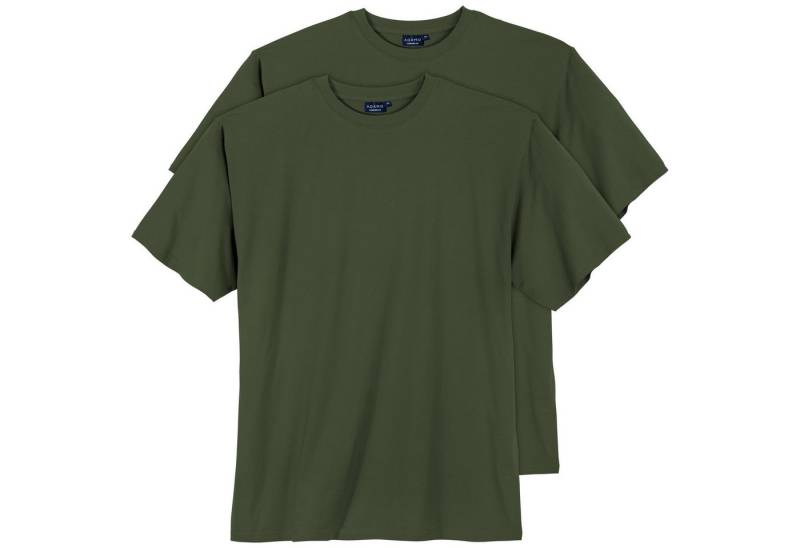 ADAMO Rundhalsshirt Adamo 2er-Pack Basic T-Shirt Übergröße oliv von ADAMO