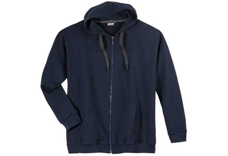 ADAMO Sweatjacke Adamo Fashion Kapuzen-Sweatjacke navy Übergröße von ADAMO