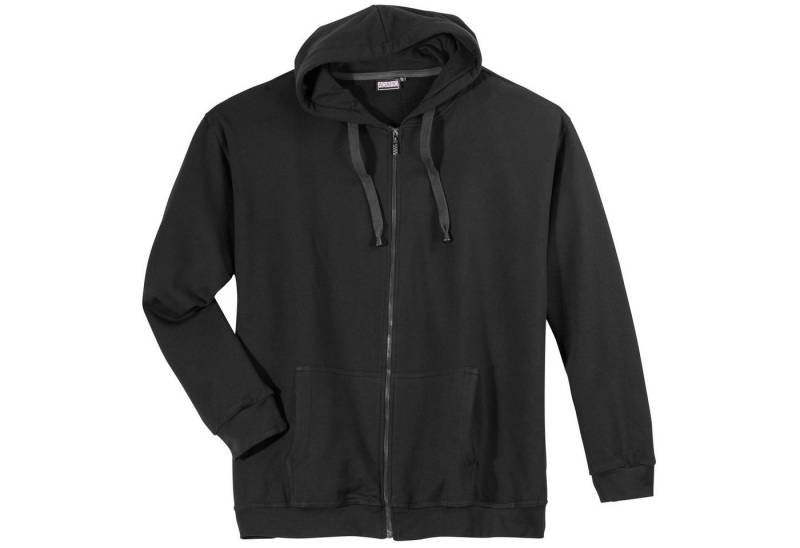 ADAMO Sweatjacke Adamo Fashion Kapuzen-Sweatjacke schwarz Übergröße von ADAMO