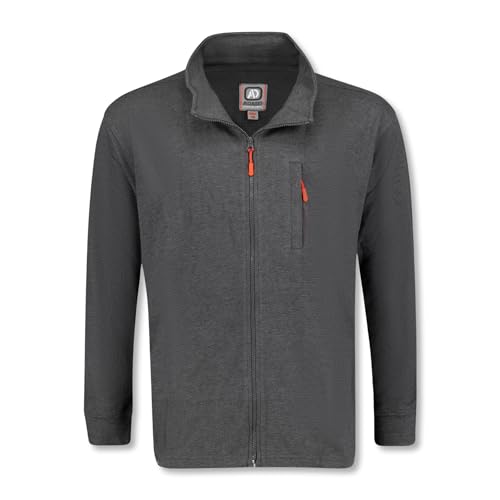 ADAMO Sweatjacke mit Reißverschluss Ottoman Rippe anthrazit meliert für Herren Serie Max in großen Größen bis 10XL, Größe:3XL von ADAMO