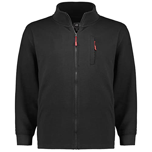 ADAMO Sweatjacke mit Reißverschluss Ottoman Rippe in schwarz für Herren Serie Max in großen Größen bis 10XL, Größe:10XL von ADAMO