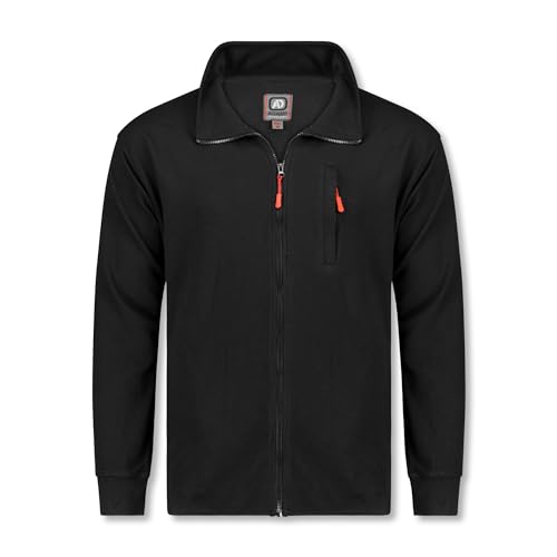 ADAMO Sweatjacke mit Reißverschluss Ottoman Rippe in schwarz für Herren Serie Max in großen Größen bis 10XL, Größe:XXL von ADAMO