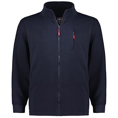 ADAMO Sweatjacke mit Reißverschluss Ottoman Rippstruktur Herren navy Serie Max Übergrößen 2XL bis 10XL, Größe:4XL von ADAMO