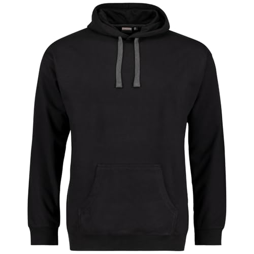 ADAMO Sweatshirt mit Kapuze und Kängurutasche Männer Serie SANTORIN bis Übergröße 14XL, Größe:4XL, Farbe:Schwarz von ADAMO