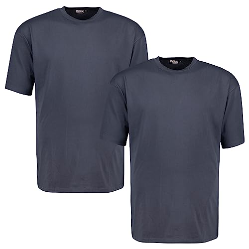 ADAMO T-Shirt Herren Doppelpack, 100% Baumwolle, Grau/Anthrazit, 4XL I Angenehme T-Shirts für Herren mit Rundhals I T-Shirt Übergrößen Männer von ADAMO