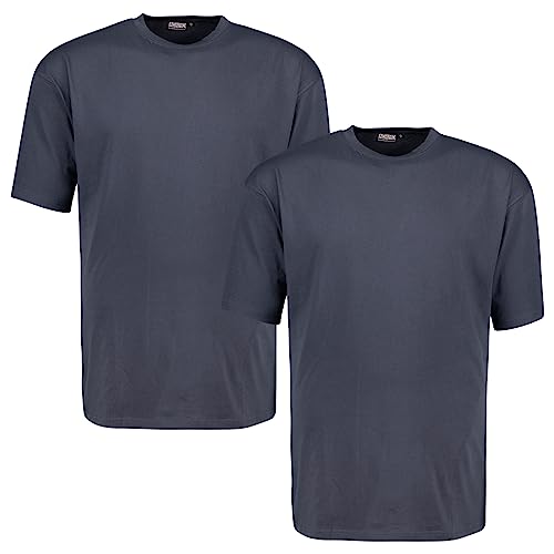 ADAMO T-Shirt Herren Doppelpack, 100% Baumwolle, Grau/Anthrazit, 8XL I Angenehme T-Shirts für Herren mit Rundhals I T-Shirt Übergrößen Männer von ADAMO