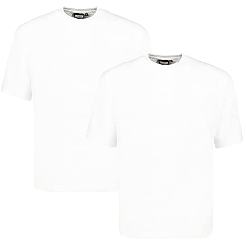 ADAMO T-Shirt Herren für Übergrößen Doppelpack, 100% Baumwolle, Weiß, 10XL I Angenehme T-Shirts für Herren mit Rundhals I T-Shirt Übergrößen Männer von ADAMO