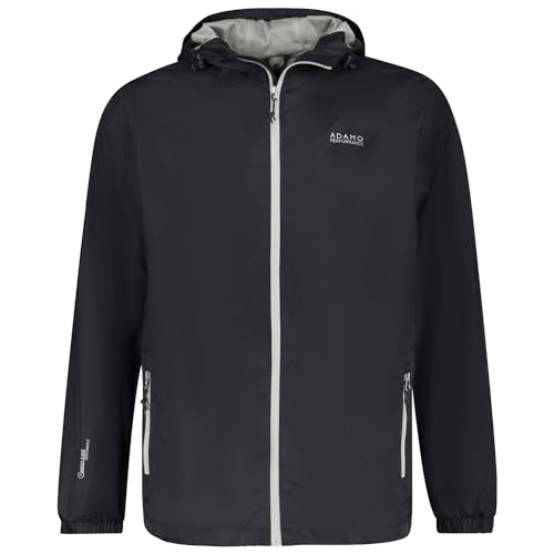 ADAMO Übergrößen Herren Regenjacke Serie 'London Größe 3XL-12XL, Größe:3XL, Farbe:Schwarz von ADAMO