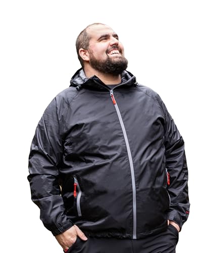 ADAMO Übergrößen Herren Regenjacke Serie 'Virginia große Größen 2XL-14XL, Größe:14XL, Farbe:Schwarz von ADAMO