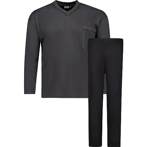 ADAMO Übergrößen Langarm Schlafanzug in grau der Firma 2XL bis 10XL, Größe:4XL von ADAMO