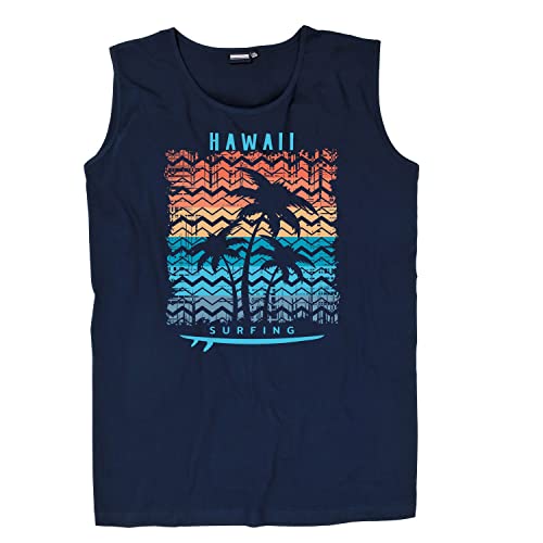 ADAMO Übergrößen Muskelshirt 'Hawaii' für Herren in Navy mit Brustaufdruck 2XL-12XL, Größe:7XL von ADAMO