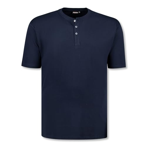 ADAMO Herren T-Shirt mit Knopfleiste Regular FIT Graumeliert Serie Silas in Übergrößen bis 10XL, Größe:8XL von ADAMO