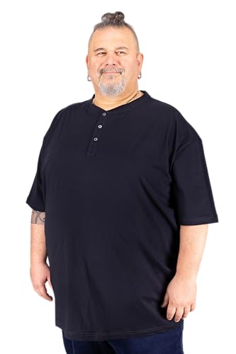 ADAMO Herren T-Shirt mit Knopfleiste Regular FIT Graumeliert Serie Silas in Übergrößen bis 10XL, Größe:8XL von ADAMO