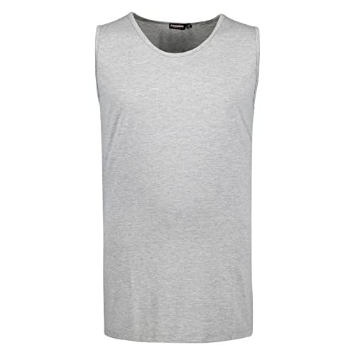 ADAMO Unterhemd Herren für Übergrößen im Doppelpack 100% Baumwolle, Grau meliert, 3XL I Tank Top Herren mit Breiten Schultern & Rundhals I Muskelshirt von ADAMO