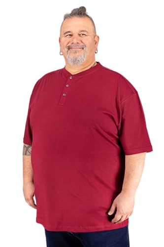 ADAMO Herren T-Shirt mit Knopfleiste Regular FIT Graumeliert Serie Silas in Übergrößen bis 10XL, Größe:8XL von ADAMO