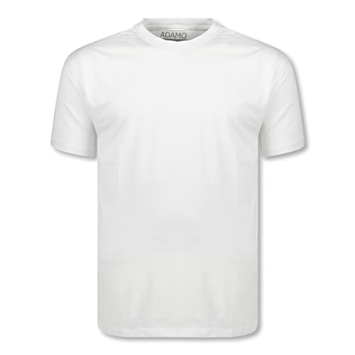 ADAMO Weißes Herren Übergrößen Shirt 2XL-10XL Modell Kevin mit Rundhals, Größe:10XL von ADAMO