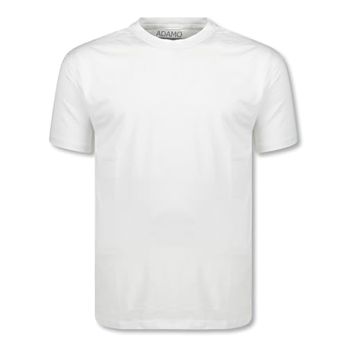 ADAMO Weißes Herren Übergrößen Shirt 2XL-10XL Modell Kevin mit Rundhals, Größe:6XL von ADAMO