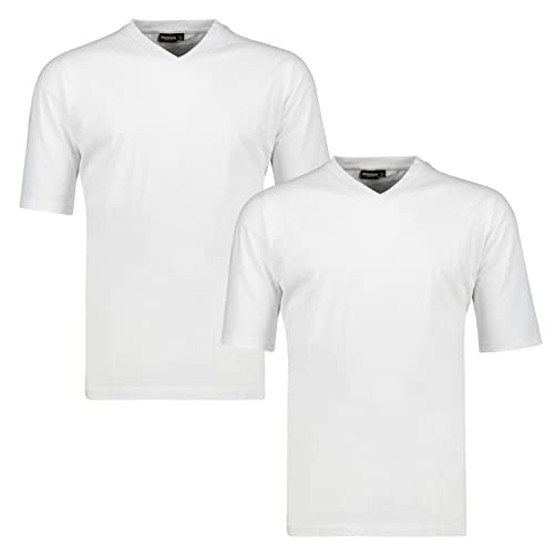 ADAMO Weißes T-Shirt mit V-Ausschnitt im Doppelpack großen Größen bis 12XL, Größe:5XL von ADAMO