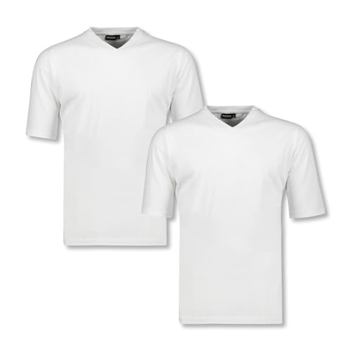 ADAMO Weißes T-Shirt mit V-Ausschnitt im Doppelpack großen Größen bis 12XL, Größe:6XL von ADAMO