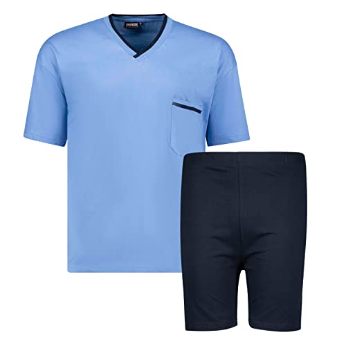 ADAMO kurzer Pyjama hellblau in großen Größen ab 2XL bis 10XL, Größe:4XL von ADAMO