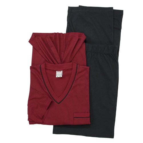 Adamo Herren Pyjama / Schlafanzug bordeaux Übergrösse von ADAMO