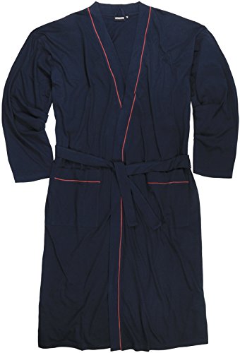 ADAMO Hausmantel Navy 100% Baumwolle, Dunkelblau mit Rot, Größe 7XL I Langarm Herren Bademantel mit 2 Taschen und Gürtel I Angenehmer Morgenmantel ADAMO Hausmantel Navy 100% Baumwolle, Dunkelblau mit Rot, Größe 7XL I Langarm Herren Bademantel mit 2 Taschen und Gürtel I Angenehmer Morgenmantel von ADAMO