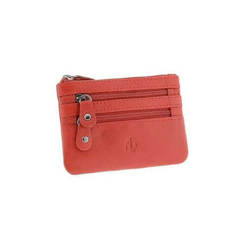 ADAPELL Geldbörse mit 3 Reißverschlüssen, 12 x 8 cm, Rot, rot, Talla única, Casual von ADAPELL