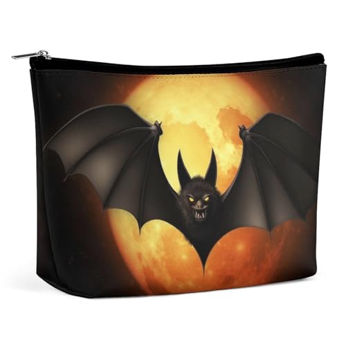 ADASGHBY Tragbare kleine Kosmetiktasche, niedliche Reise-Make-up-Tasche, dunkelblaues Meer, wasserdichte Kulturtasche für Damen, Halloweenschläger, Einheitsgröße von ADASGHBY