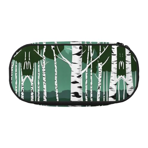 ADAhgu Federmäppchen mit Birkenbäumen-Druck, für Schule, Studenten, Reisen, Büro, Schreibwaren, Make-Up-Organizer, Schwarz , Einheitsgröße, Taschen-Organizer von ADAhgu