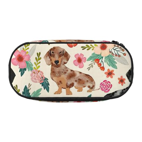 ADAhgu Federmäppchen mit Dackel-Blumendruck, für Schule, Studenten, Reisen, Büro, Schreibwaren, Make-up-Organizer, Schwarz , Einheitsgröße, Taschen-Organizer ADAhgu Federmäppchen mit Dackel-Blumendruck, für Schule, Studenten, Reisen, Büro, Schreibwaren, Make-up-Organizer, Schwarz , Einheitsgröße, Taschen-Organizer von ADAhgu